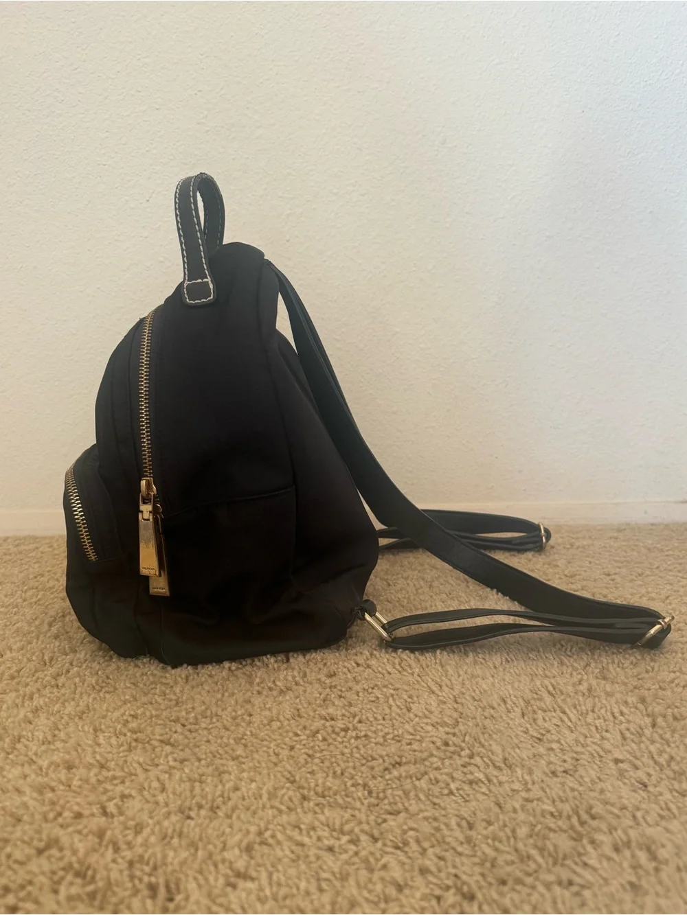 Tommy Hilfiger Black Mini Backpack with Gold Detail